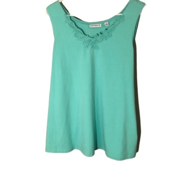 Susan Graver Tops - 5/$20 Susan Graver Blue Tank Detailed  Neckline